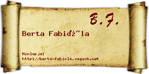 Berta Fabióla névjegykártya